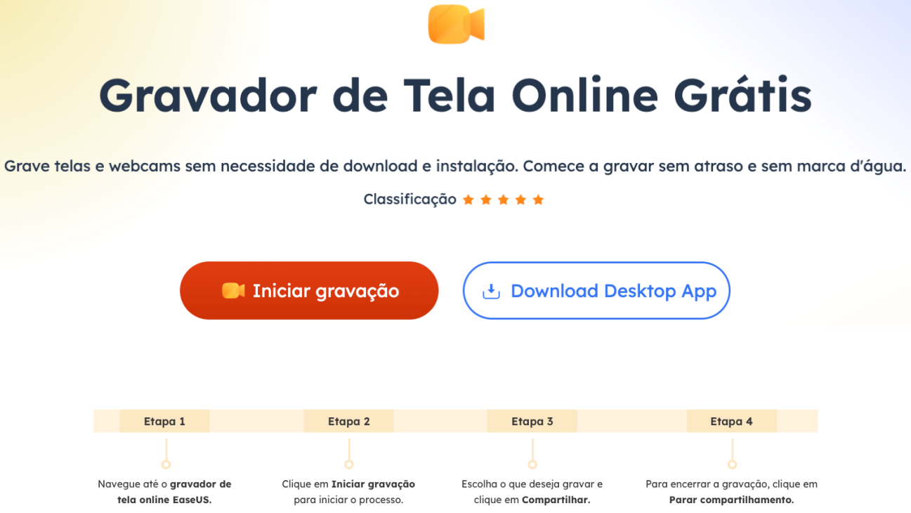 Gravador de tela on-line EaseUS