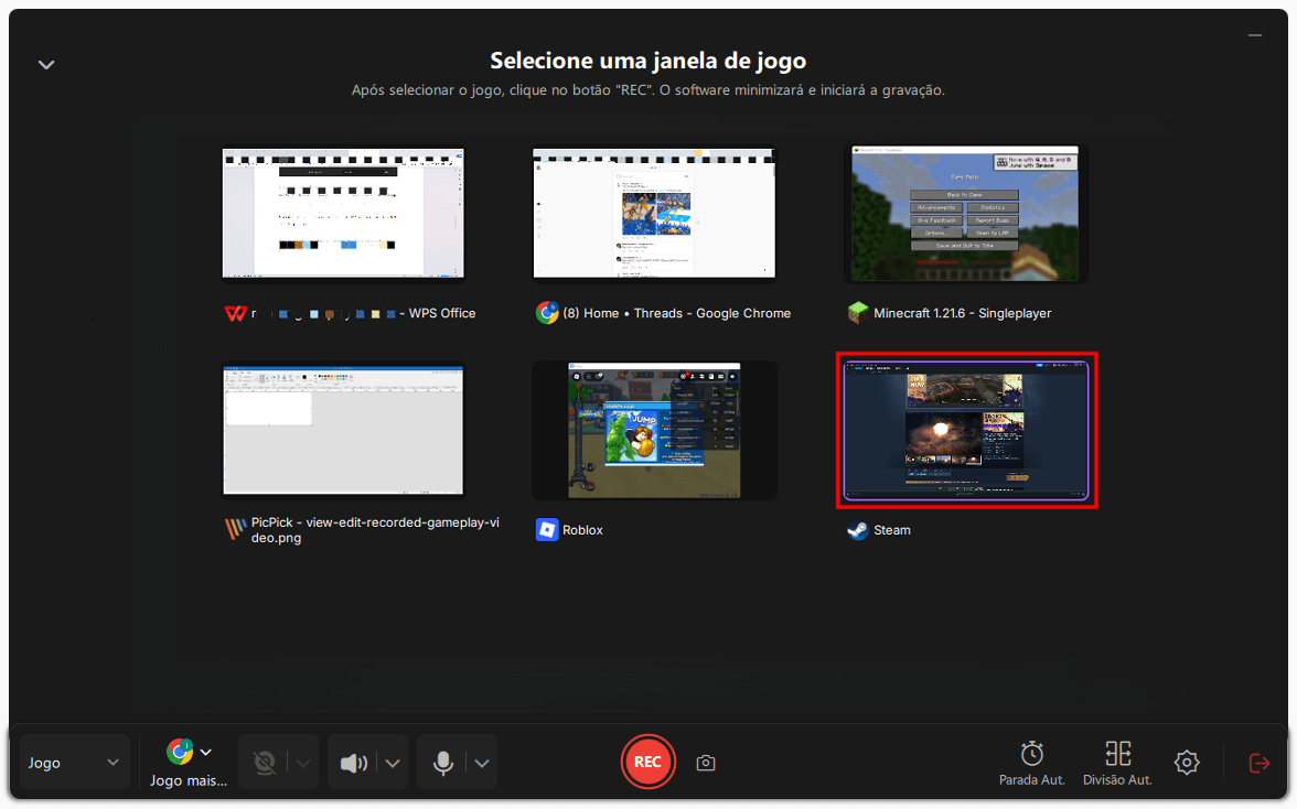 escolher janela do jogo