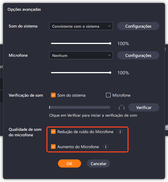Escolha a ferramenta de redução de ruído