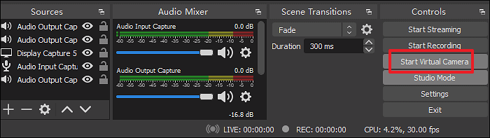 OBS virtuelle kamera
