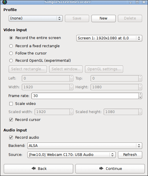 Simple Bildschirmrekorder Linux
