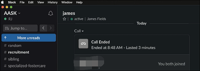 Slack-Videoanruf auf Mac