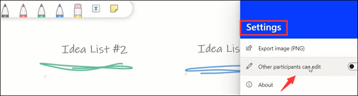 Whiteboard einstellen