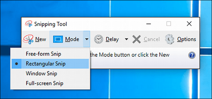 windows snipping tool zum Erstellen von Screenshots