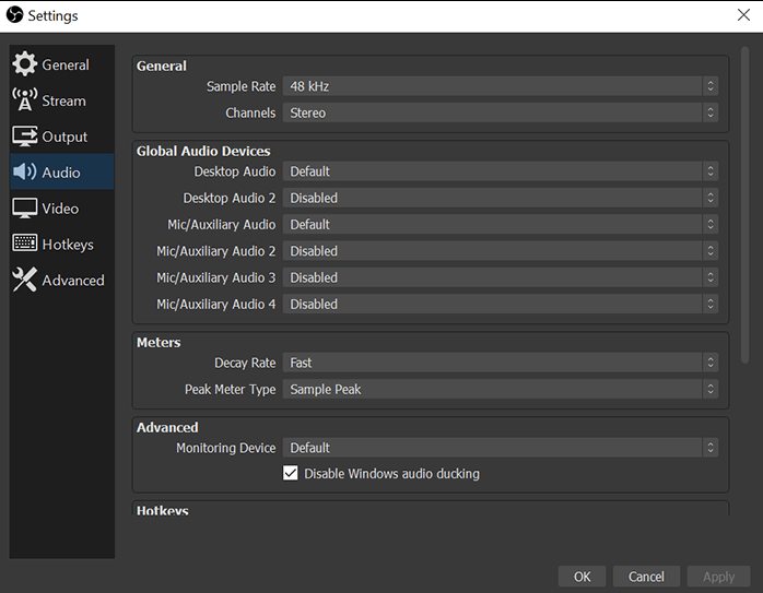 Spielsound in OBS aufnehmen - Audioeinstellungen in OBS konfigurieren