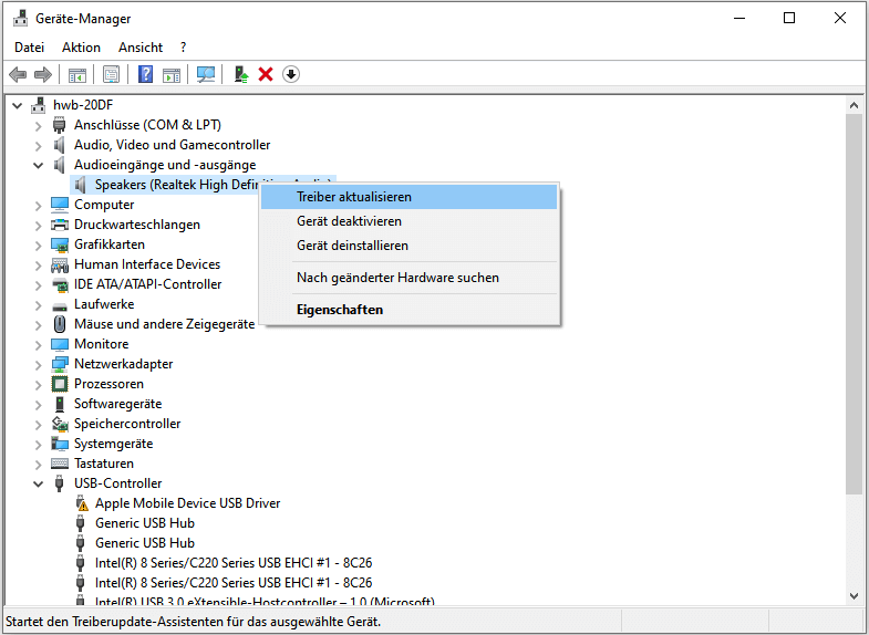 Audiotreiber aktualisieren