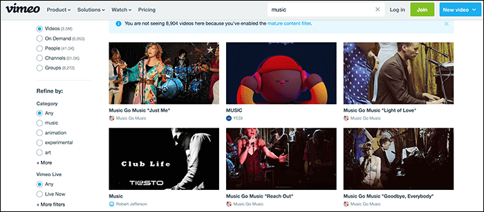 Die 10 besten Live-Streaming-Seiten zum Anschauen von Live-Sendungen - Vimeo