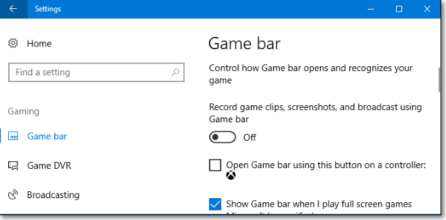 Bildschirm mit Game DVR auf dem Surface Pro aufnehmen