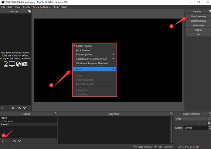 Windows Media Player Film/Video mit OBS Studio aufnehmen