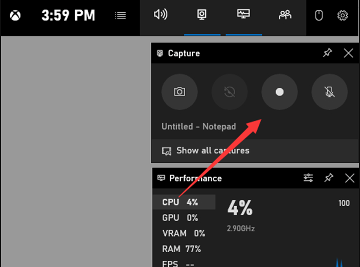 Xbox Game Bar aufnehme - Schritt 2
