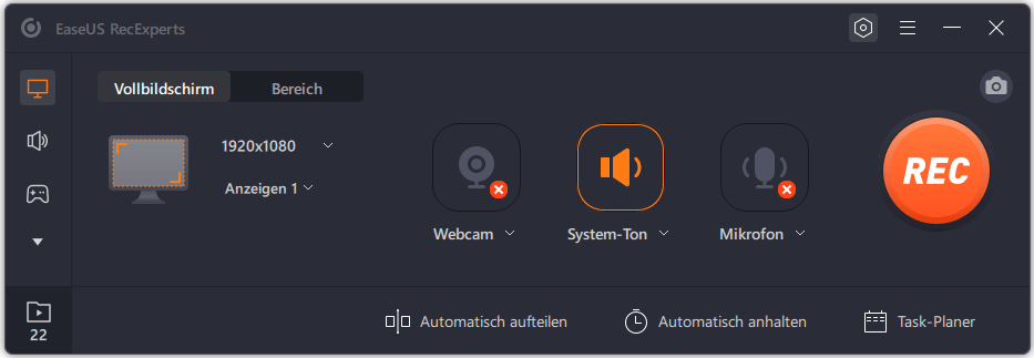 Bildschirmschreiber starten