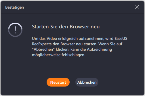 RecExperts neu starten