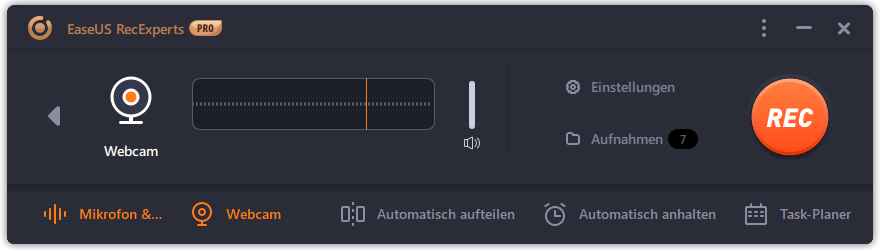 Aufzeichnen der Kamera auf einem Windows-PC - Webcamaufnahme auswählen