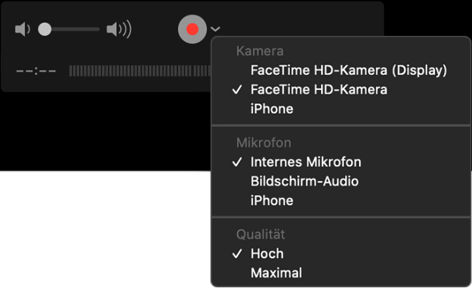 Internen Sound auf PC aufnehmen - QuickTime Player