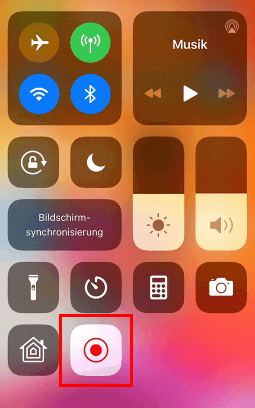 Den System-Sound und das Mikrofon auf iPhone aufnehmen - Bildschirmaufnahme stoppen.