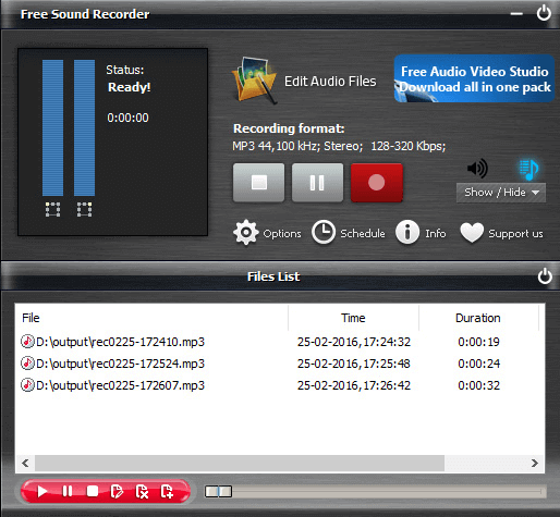 Internen Sound auf PC aufnehmen - Free Sound Recorder