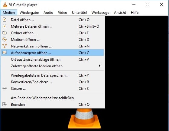 Bildschirm-Recorder ohne Zeitlimit - VLC-Mediaplayer