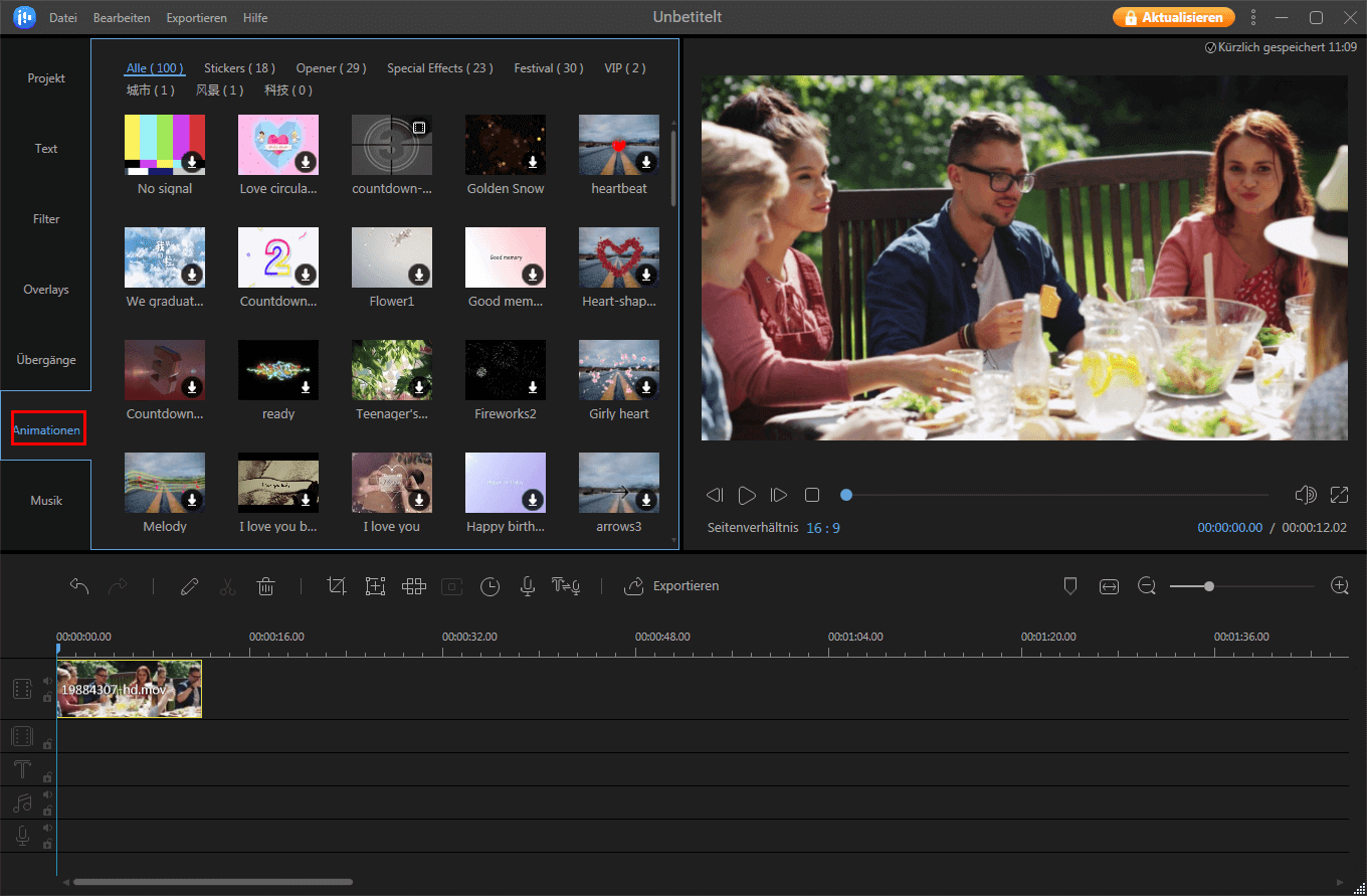 Greenscreen-Aufnahme auf Windows 10 PC bearbeiten.