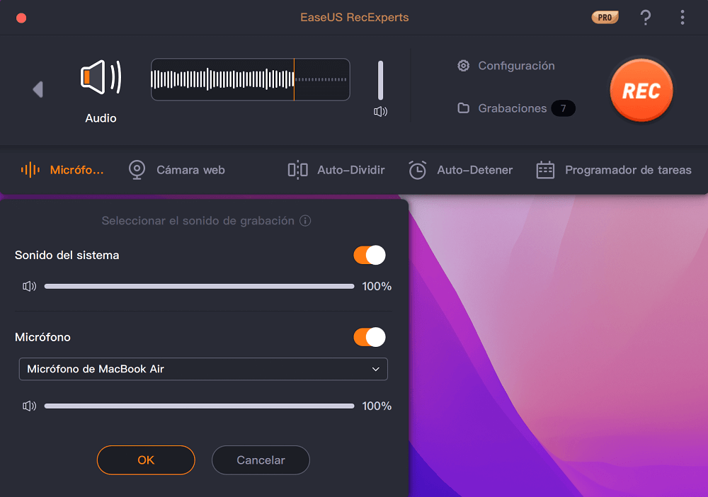 Seleccionar la fuente de audio
