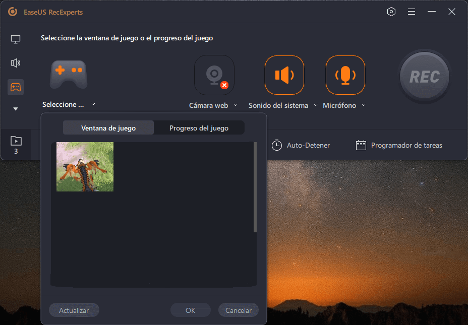 grabar juego con EaseUS RecExperts