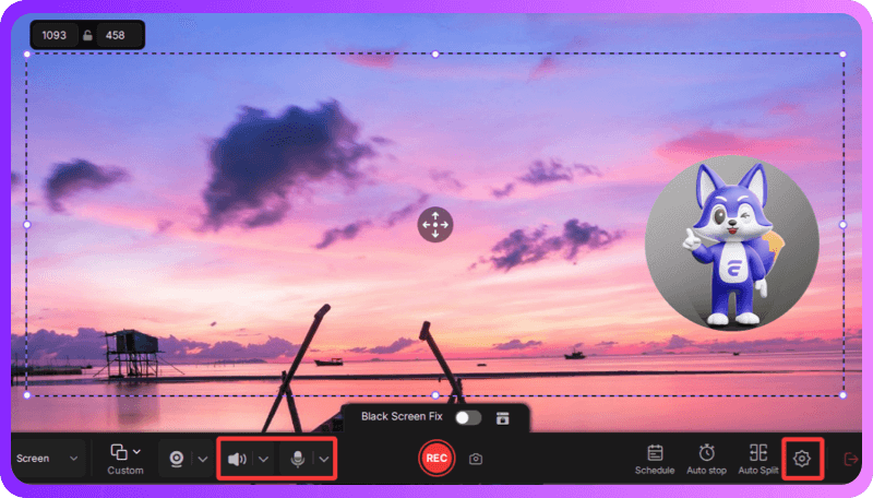 configure recording settings