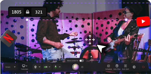 customizable screen recording area