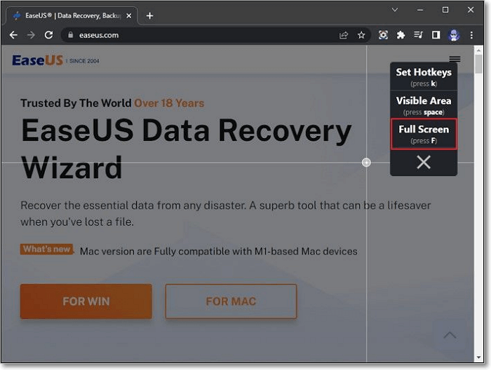 choose the full screen