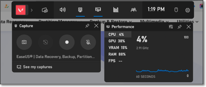 lancer la barre de jeu xbox