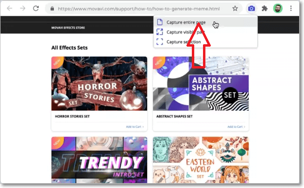 select capture entire page