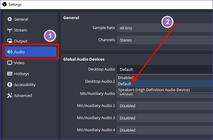 Escolha a fonte de áudio