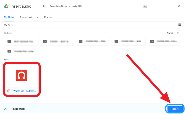 Audio auswählen und hinzufügen