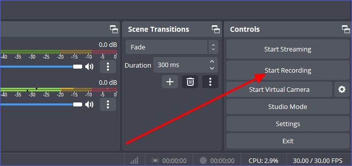 Comece a gravar no OBS