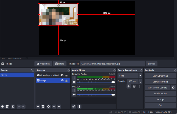 adjust and preview virtual backgorund