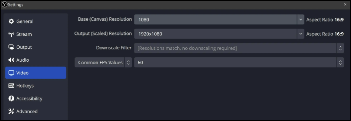 Ajusta la resolución de captura.
