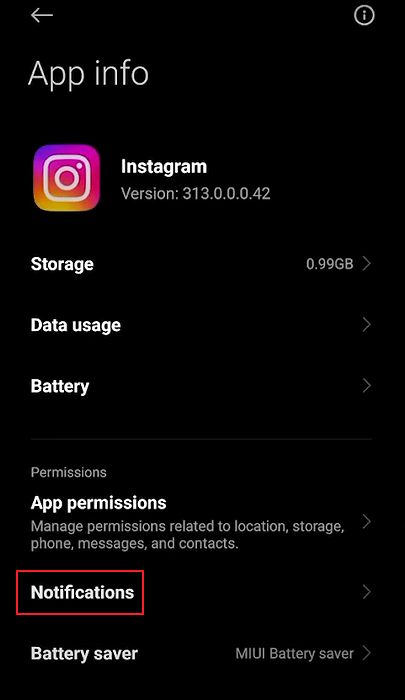 notificações de aplicativos android