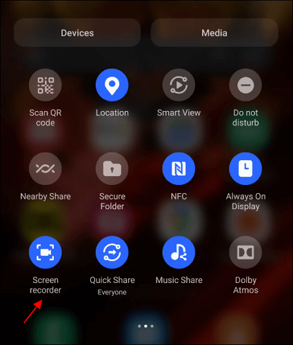 grabador de pantalla integrado en android