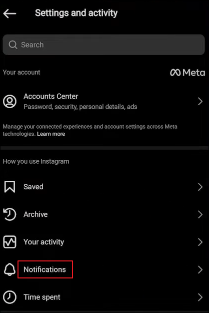 configurações de notificação do instagram android-1
