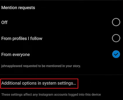 configurações de notificação do instagram android 3