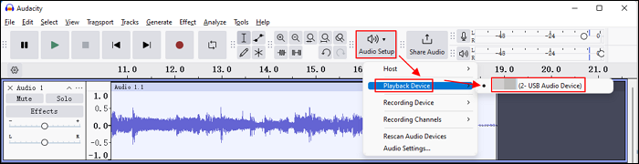 Audacity-Wiedergabegerät-Mikrofon