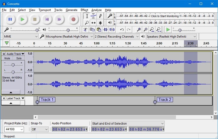 audacity record computer audio