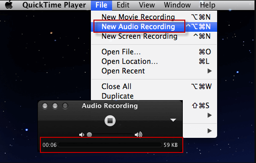 audio recording quicktime
