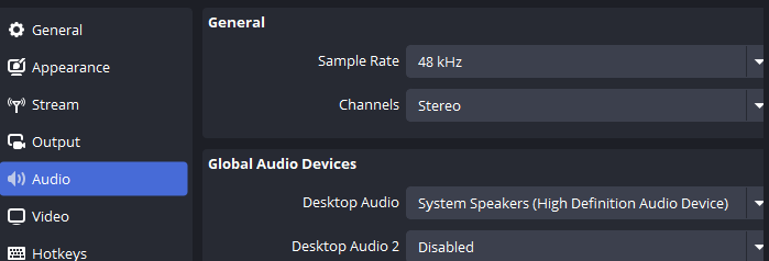 audio settings obs