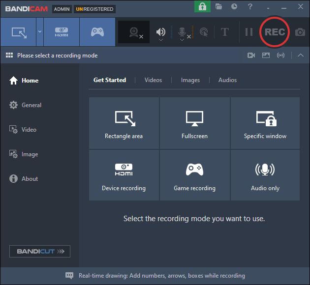 bandicam 2025 interface