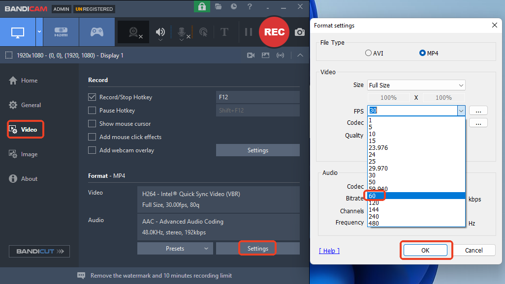 bandicam 60fps