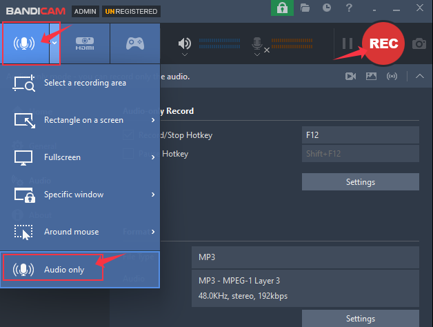 bandicam chrome audio record