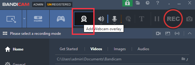 bandicam webcam recording