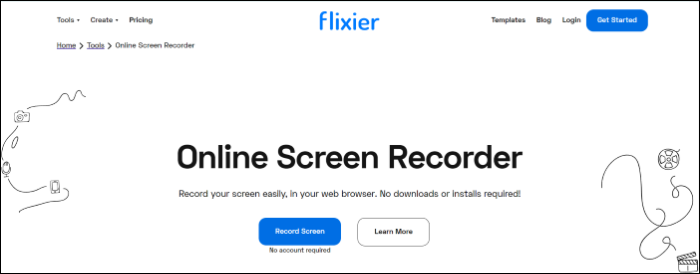 Grabador de pantalla online Flixier