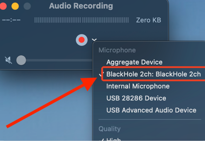 record internal audio on mac with blackhole