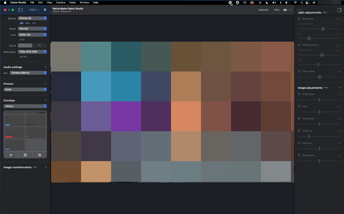 interfaz de camo studio en mac