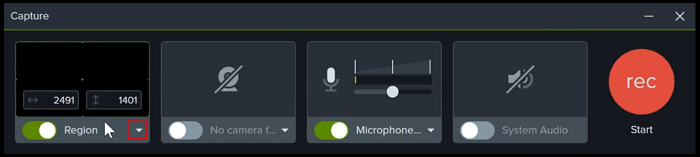 camtasia Aufnahmeeinstellungen